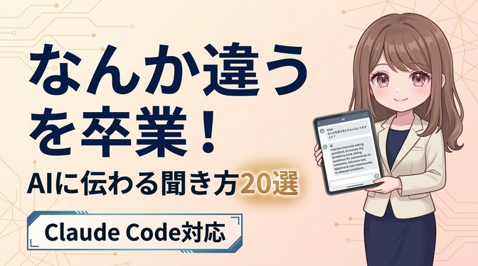 「なんか違う」を卒業する！AIに伝わる聞き方20選【Claude Code対応】のサムネイル
